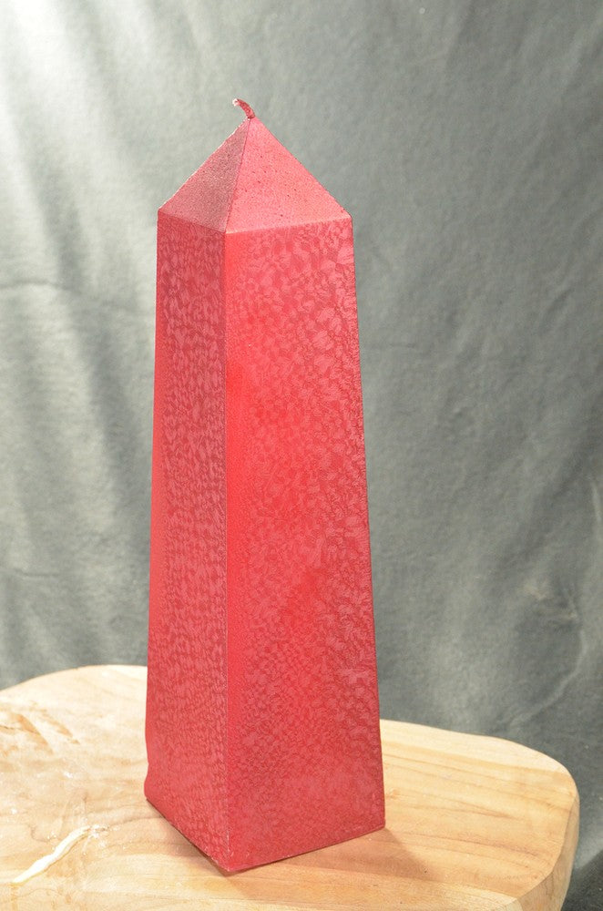 XXL OBELISK Kaars, 34 cm in ROOD POLYMICO H: 34 cm