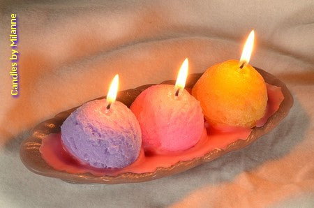 Schepijs Candle Schaaltje met 3 bollen IJS kaars, lengte: